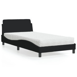 Cama com colchão dover 100x200 cm tecido preto