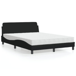 Cama com colchão dover 140x190 cm tecido preto