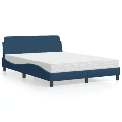 Cama com colchão dover 140x190 cm tecido azul