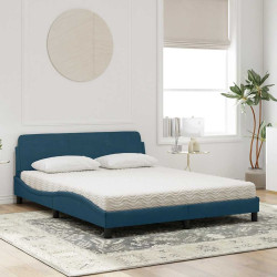 Cama com colchão dover 160x200 cm veludo azul