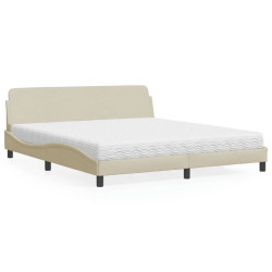 Cama com colchão dover 180x200 cm tecido cor creme