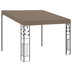 Gazebo de parede 3x3x2,5 m cinzento-acastanhado