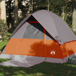 Tenda de campismo cúpula p/ 4 pessoas impermeável cinza e laranja