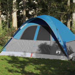 Tenda familiar em cúpula para 6 pessoas impermeável azul