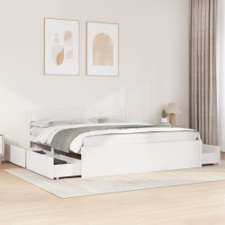 Cama sem colchão 200x200 cm madeira de pinho maciça branco