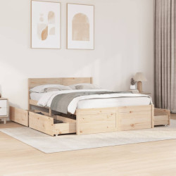 Cama sem colchão 140x190 cm madeira de pinho maciça