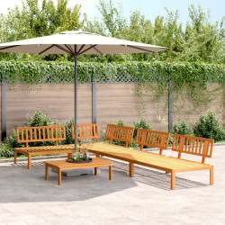 5 Pcs conjunto de móveis de paletes p/ jardim acácia maciça