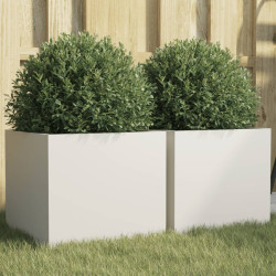 Vasos/floreiras 2 pcs 32x30x29 cm aço branco