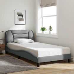 Estrutura de cama sem colchão hvar 100x200 cm tecido cinzento-claro
