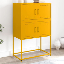 Aparador 68,5x38,5x107 cm aço amarelo mostarda