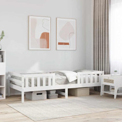 Estrutura de cama sem colchão 80x200 cm pinho maciço branco