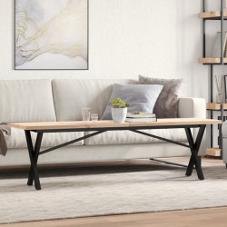 Mesa de centro estrutura em x 160x40x45,5cm pinho/aço