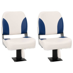 Conjunto de 2 assento barco dobrável 41x36x48 cm azul e branco
