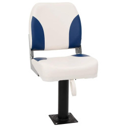 Conjunto de 1 assento barco dobrável 41x36x48 cm azul e branco