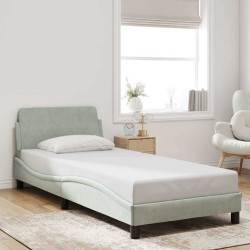Estrutura de cama dover 90x200 cm veludo cinzento-claro