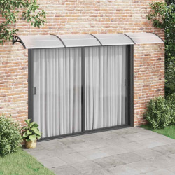 Toldo para porta 400x75 cm policarbonato preto/transparente
