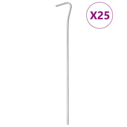 Estacas para tenda 25 pcs 23 cm ø4 mm aço galvanizado