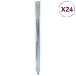 Estacas para tenda 24 pcs 30 cm ø20 mm aço galvanizado