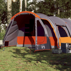 Tenda familiar túnel para 8 pessoas impermeável cinzento