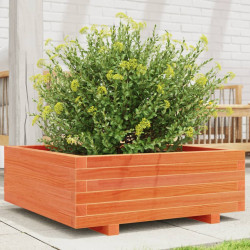Vaso/floreira de jardim 70x70x26,5 cm pinho maciço castanho-mel
