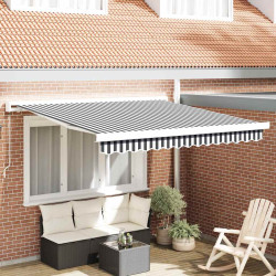Toldo retrátil 3x2,5 m tecido e alumínio antracite e branco