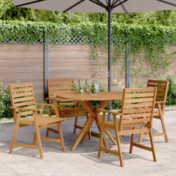 Conjunto de jantar p/ jardim 5 pcs madeira de acácia maciça