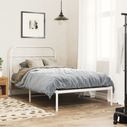 Estrutura de cama em metal com cabeceira 107x203 cm branco