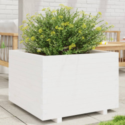 Vaso de jardim 70x70x49,5 cm madeira de pinho maciça branco