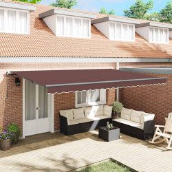 Toldo retrátil manual 500x300 cm castanho