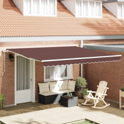 Toldo retrátil automático 400x300 cm castanho