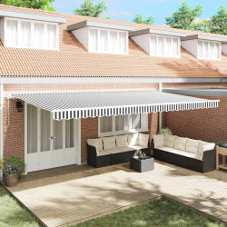 Toldo retrátil manual 600x300 cm antracite e branco