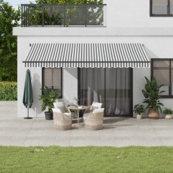 Toldo retrátil automático com leds 500x350 cm antracite/branco