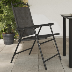 Cadeiras de jardim dobráveis 8 pcs aço/textilene cinza mesclado
