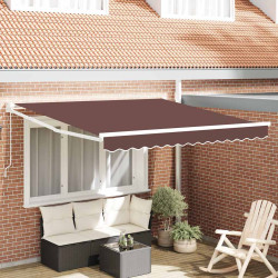Toldo retrátil manual 300x250 cm castanho
