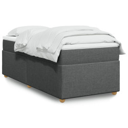 Cama com molas/colchão 90x200 cm tecido cinzento-escuro