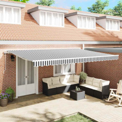 Toldo retrátil automático 500x300 cm antracite e branco