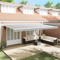 Toldo retrátil automático 500x300 cm antracite e branco