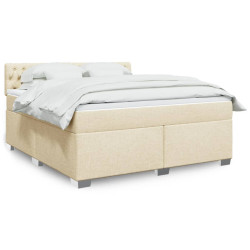 Cama com molas/colchão 180x200 cm tecido cor creme
