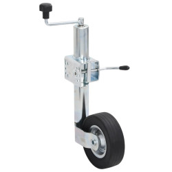 Roda macaco p/ reboque c/ braçadeira divisão 60mm aço galvaniz.