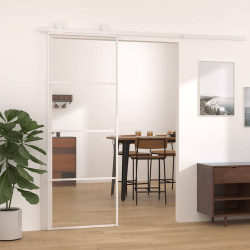 Porta deslizante em vidro esg e alumínio 76x205 cm branco