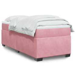 Cama com molas/colchão 90x200 cm veludo rosa