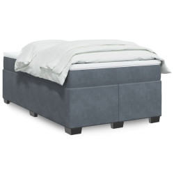 Cama boxspring com colchão 120x200 cm veludo cinzento-escuro