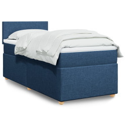 Cama com molas/colchão 100x200 cm tecido azul