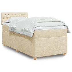 Cama com molas/colchão 100x200 cm tecido cor creme