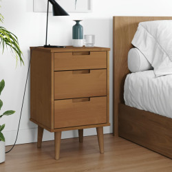 Mesa de cabeceira molde 40x35x65 cm pinho maciço castanho