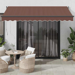 Toldo retrátil automático 350x250 cm castanho