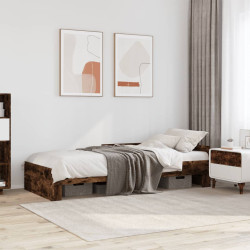 Estrutura cama s/ colchão derivados de madeira carvalho fumado
