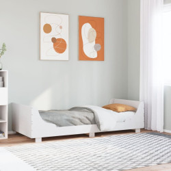Cama sem colchão 100x200 cm madeira de pinho maciça branco