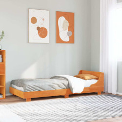 Cama sem colchão 100x200 cm pinho maciço castanho-mel