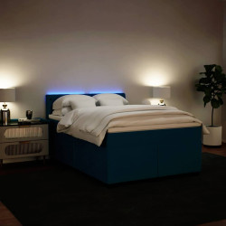 Cama com molas/colchão 160x200 cm veludo azul